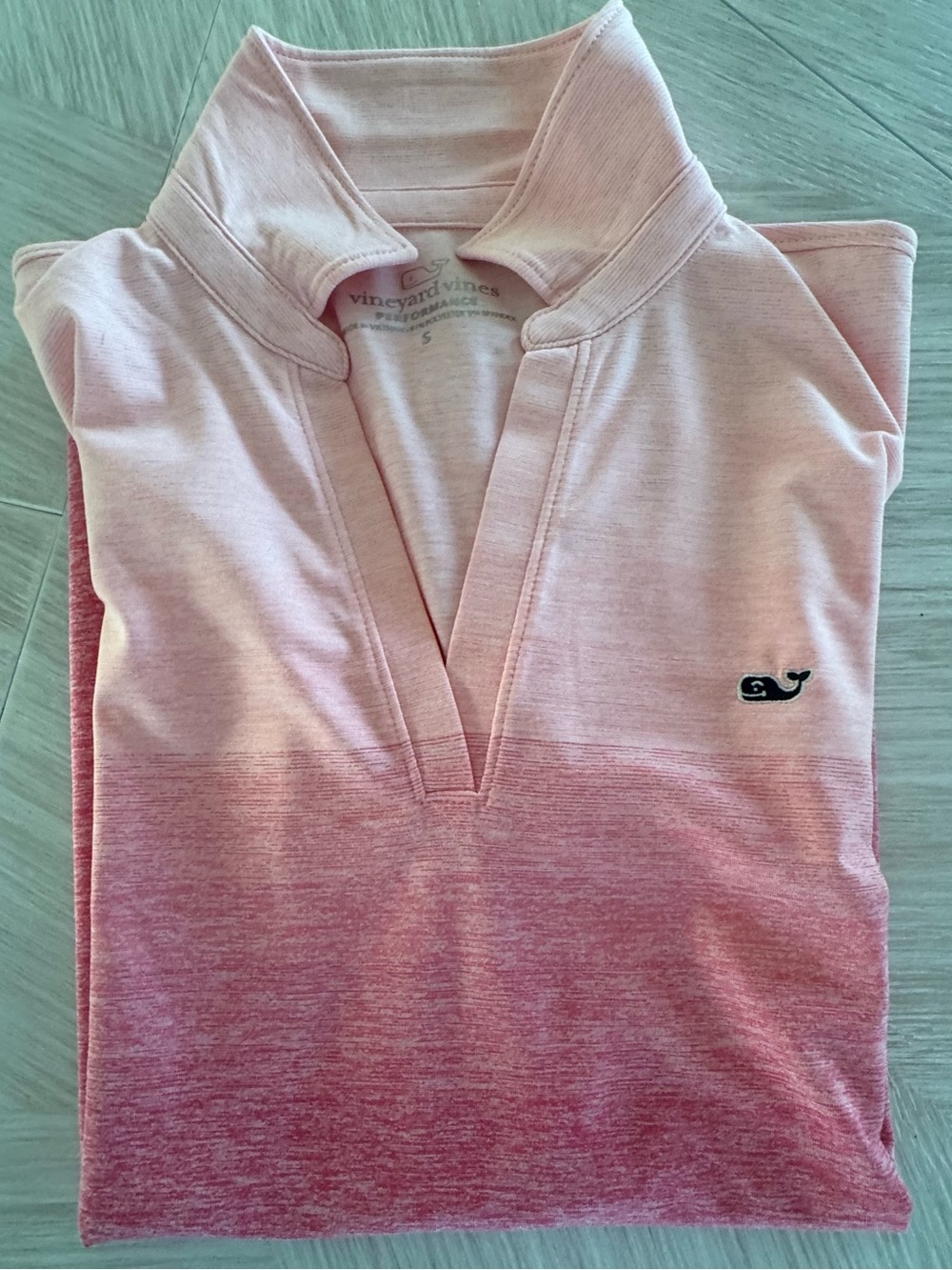 Vineyard Vines Performance Pink Ombre Polo Shirt Size Small